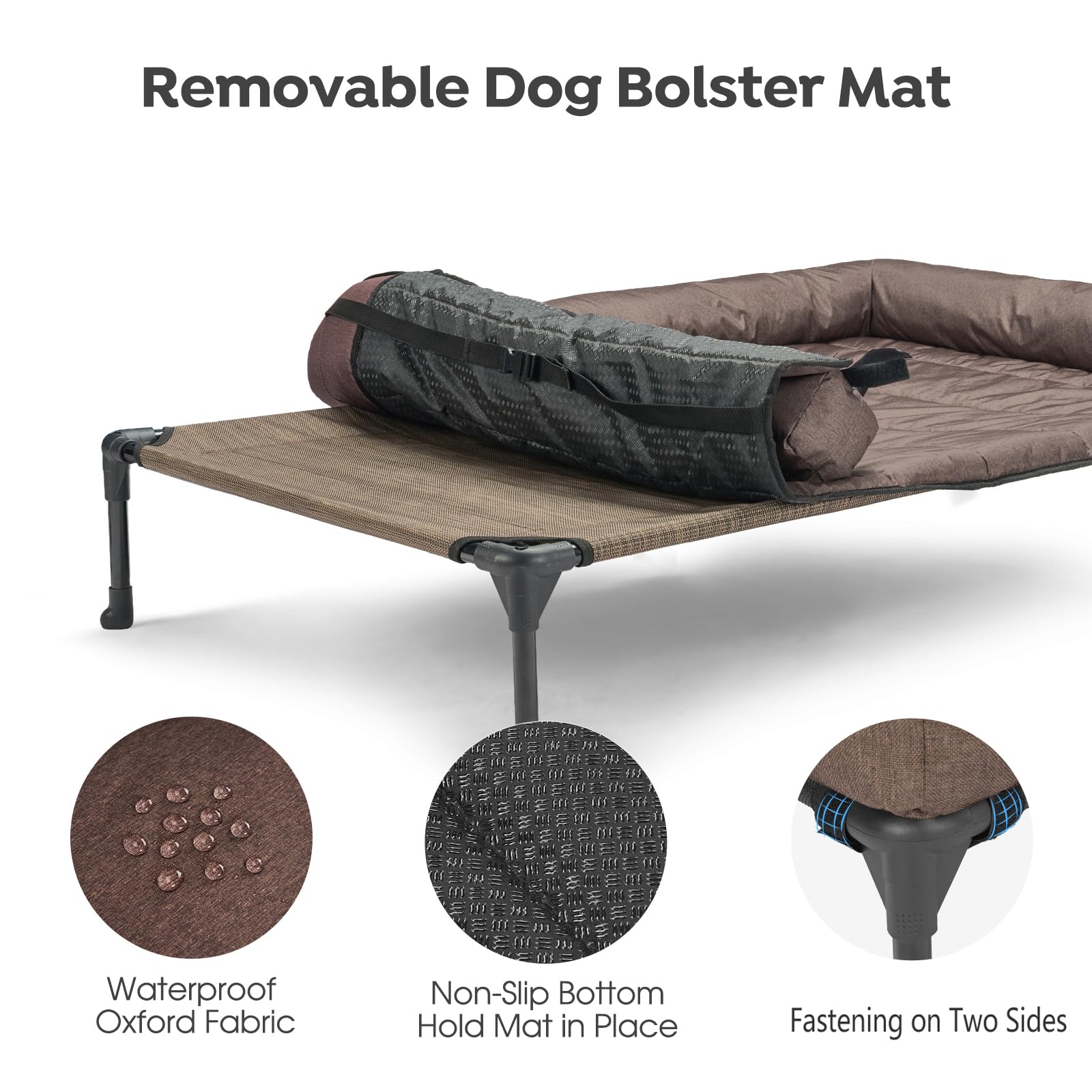 Veehoo chien allongé sur le lit en extérieur pour confort ventilé