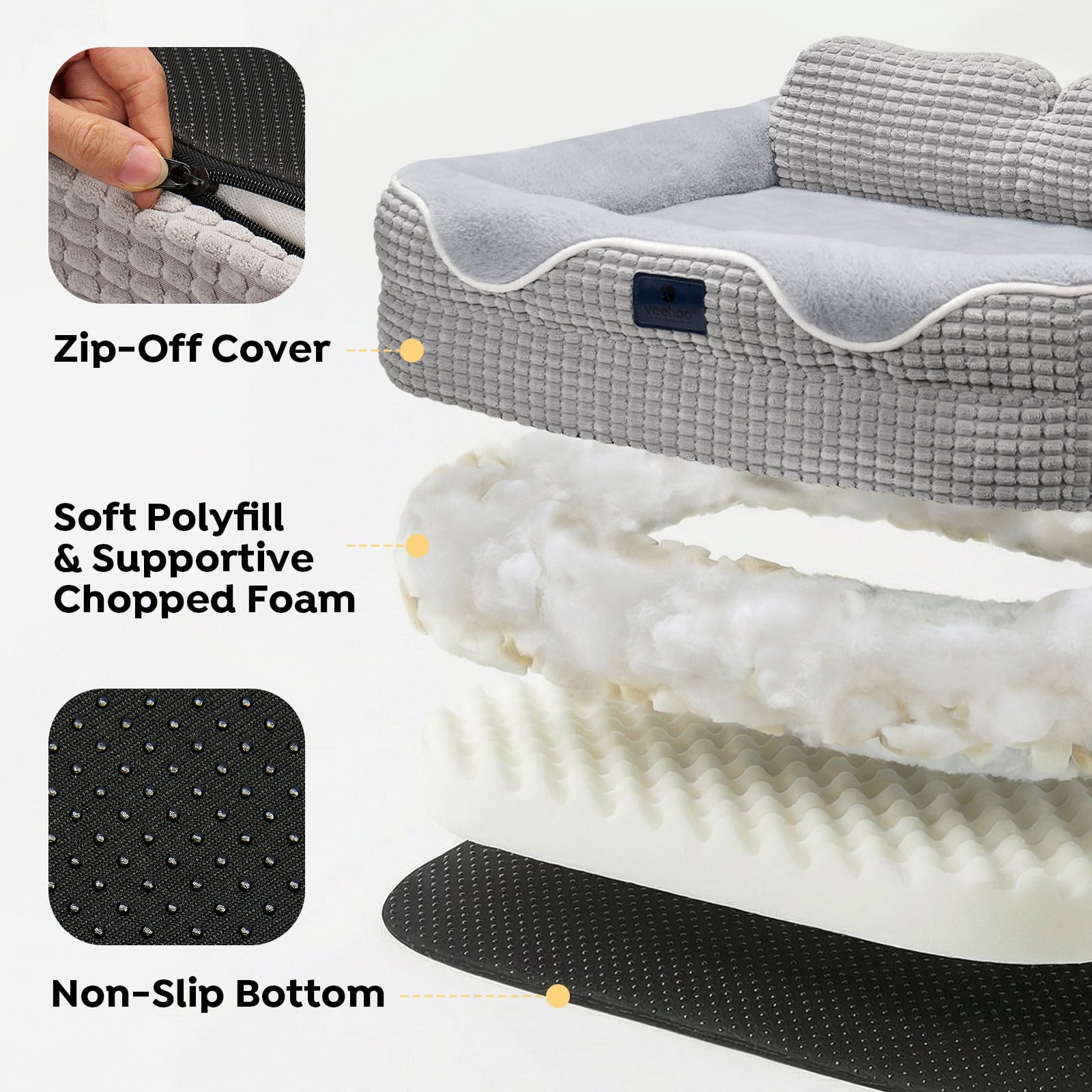 Veehoo housse zippable retirée facilitant nettoyage et entretien
