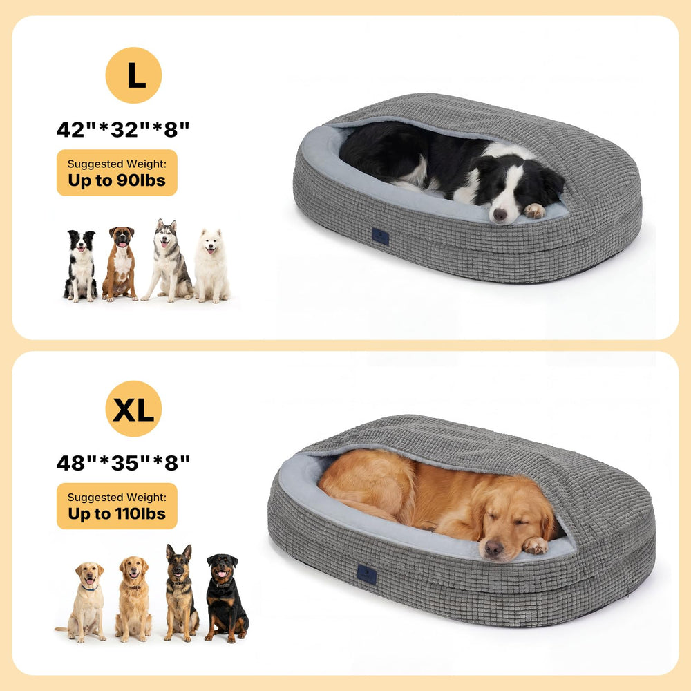 Veehoo chien dans lit mode caverne procurant sécurité et chaleur