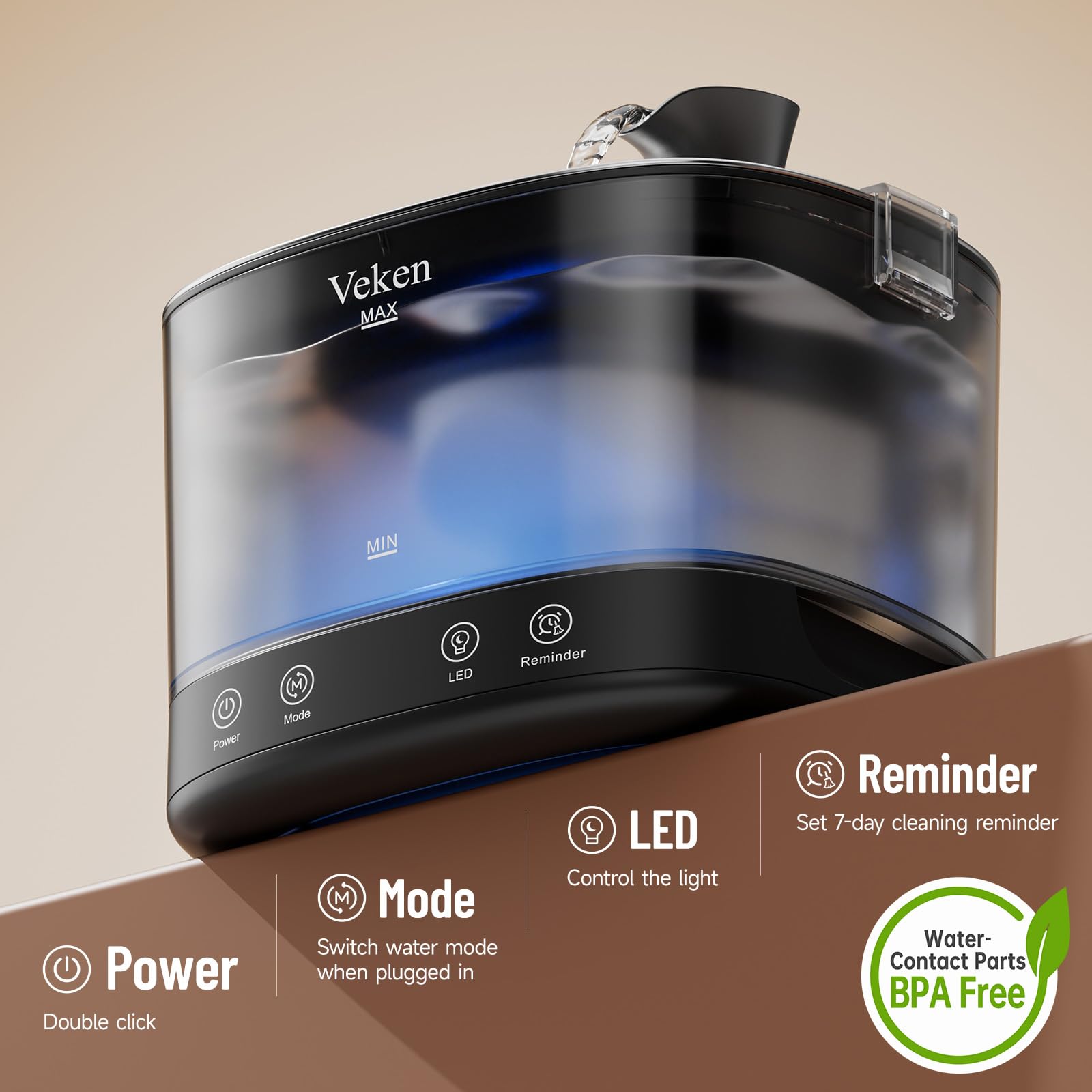 Veken D1 Pro batterie 5200mAh visible offrant longue autonomie pratique