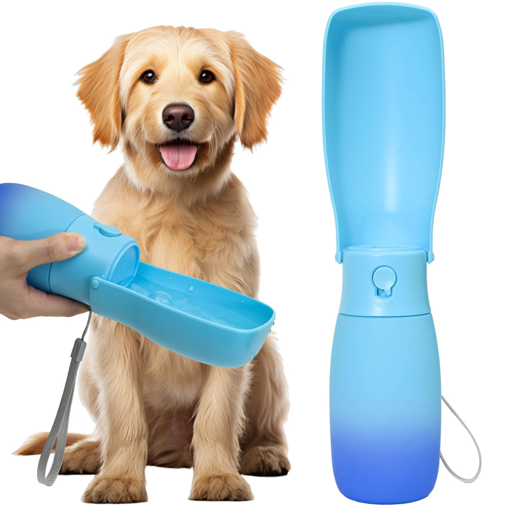 VEPOUYU vue frontale de la bouteille bleue, pratique pour promenades