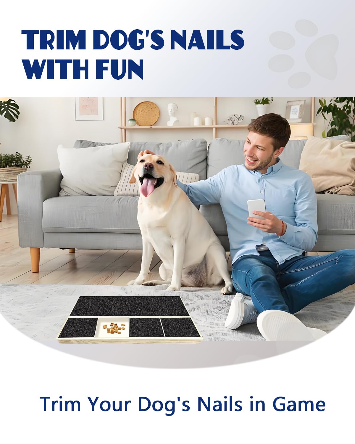 verdawave chiot grattant le tapis pour obtenir une friandise, interaction positive