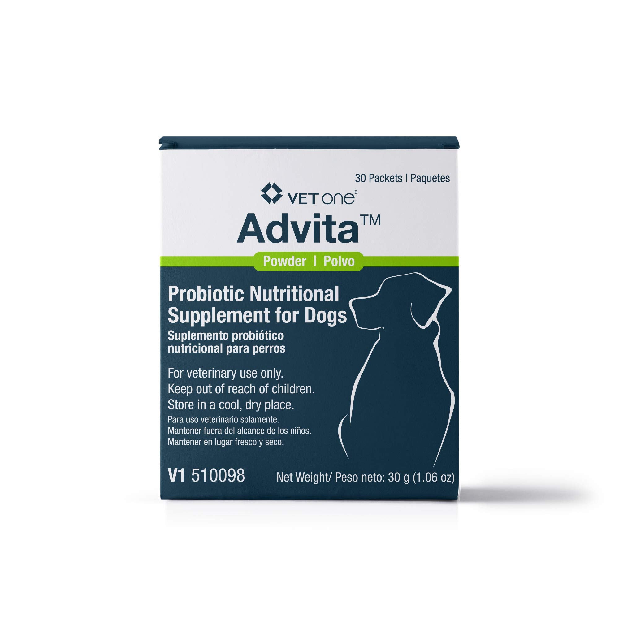 Vet One Advita emballage avant montrant informations produit et bénéfice digestif