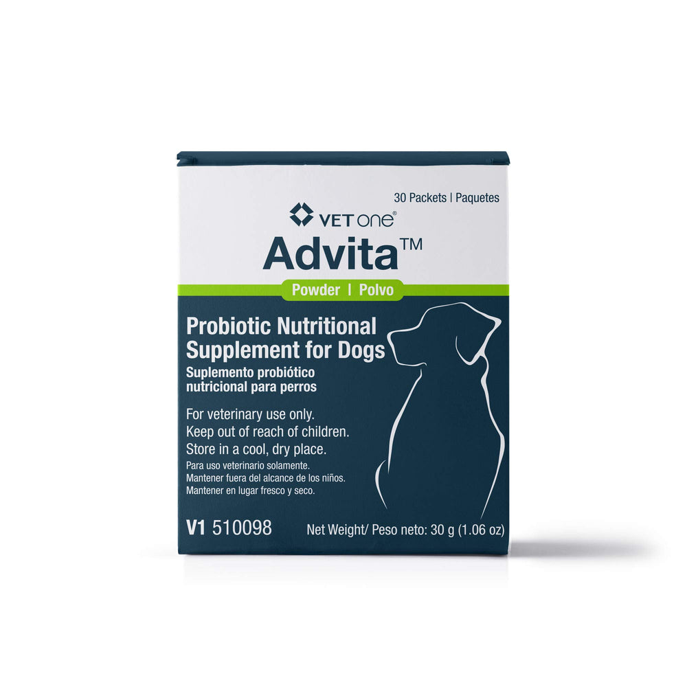Vet One Advita emballage avant montrant informations produit et bénéfice digestif