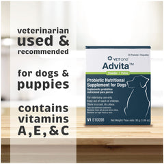 Vet One Advita Probiotic versé sur croquettes montrant mélange simple et appétence accrue
