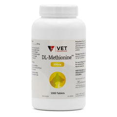 V.E.T. PHARMACEUTICALS boîte DL-Methionine 200 mg présentant l'emballage et informations