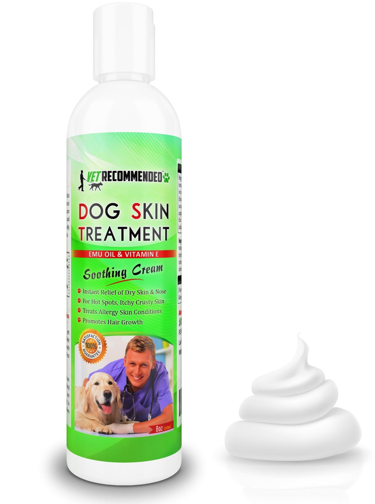 Vet Recommended pot de crème vu de face, présentation claire et apaisante