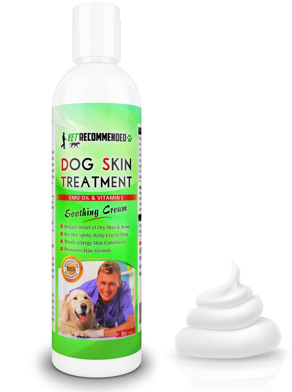 Vet Recommended pot de crème vu de face, présentation claire et apaisante
