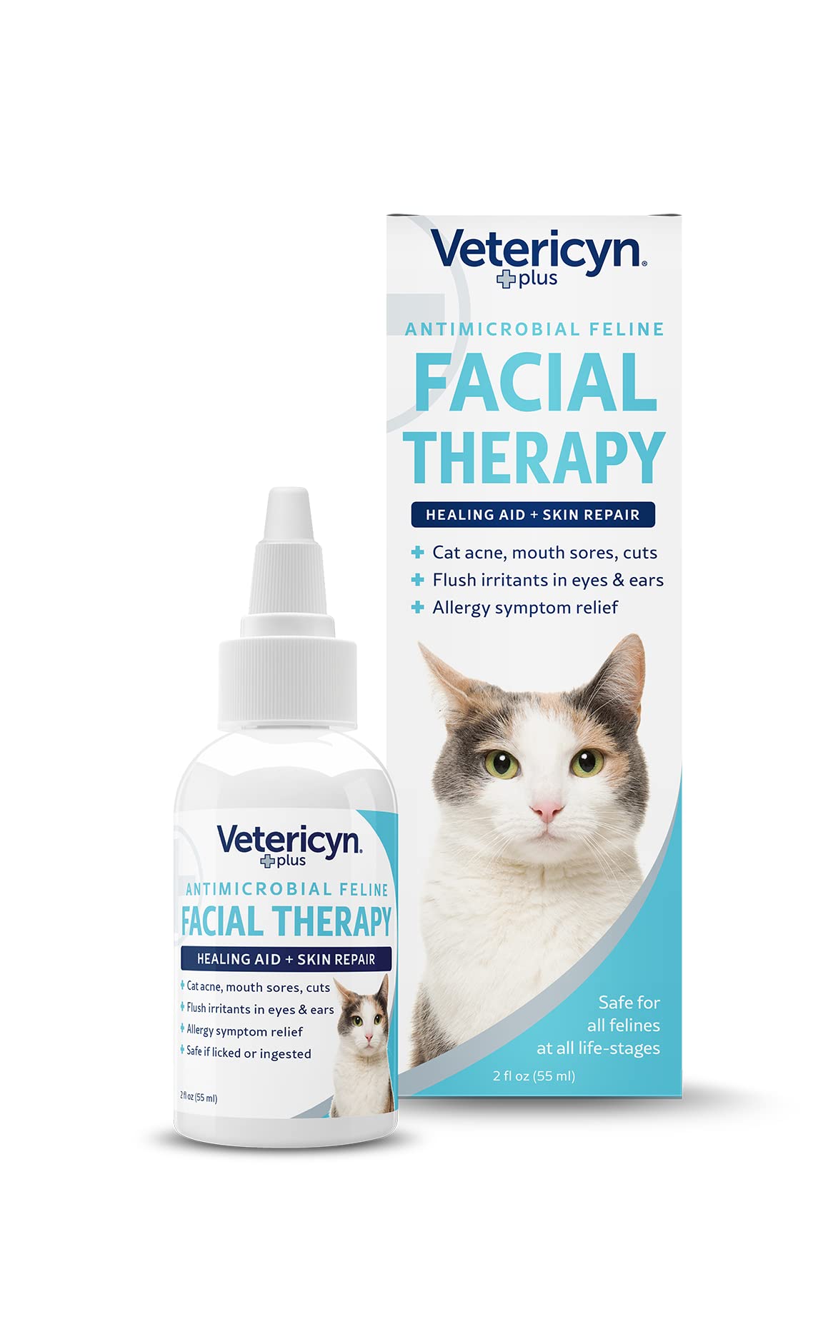 Vetericyn emballage avant montrant flacon 2 oz et bénéfice nettoyage ciblé