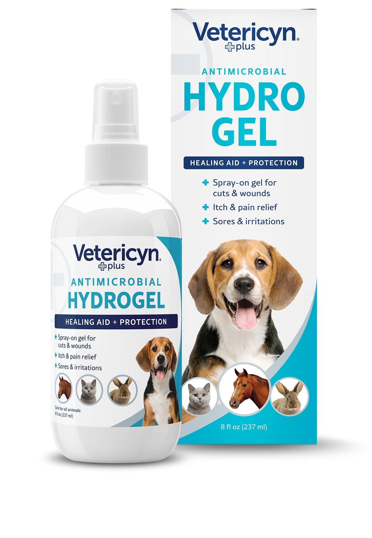 Vetericyn plus spray face du flacon montrant l'emballage et facilité d'utilisation