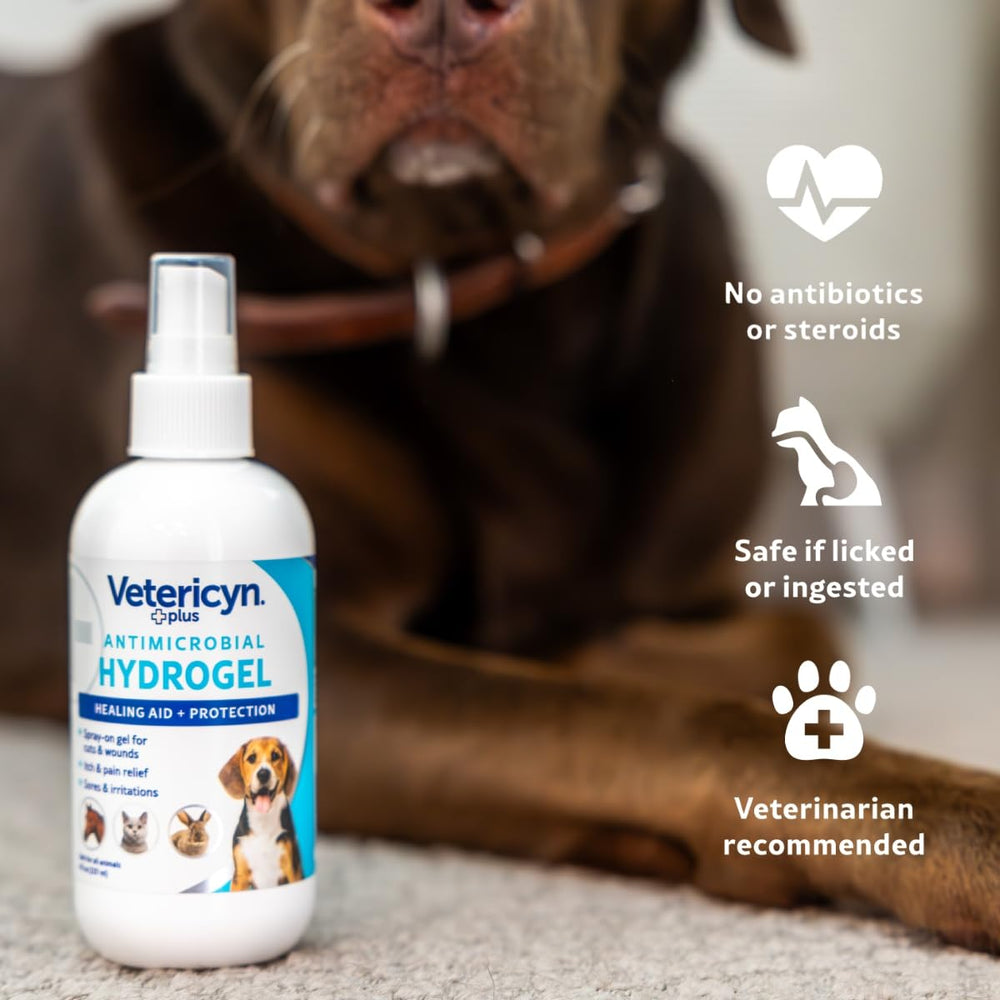 Vetericyn plus comparaison de taille dans une main pour visualiser le format 8 oz