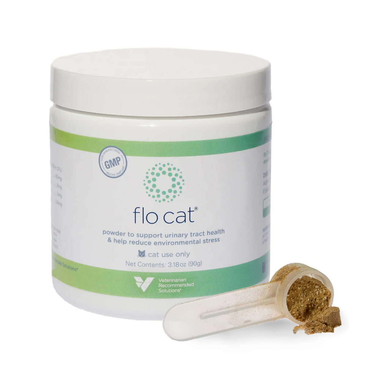 Veterinarian Recommended Solutions emballage Flo Cat Cranberry montrant l'avant et l'usage recommandé