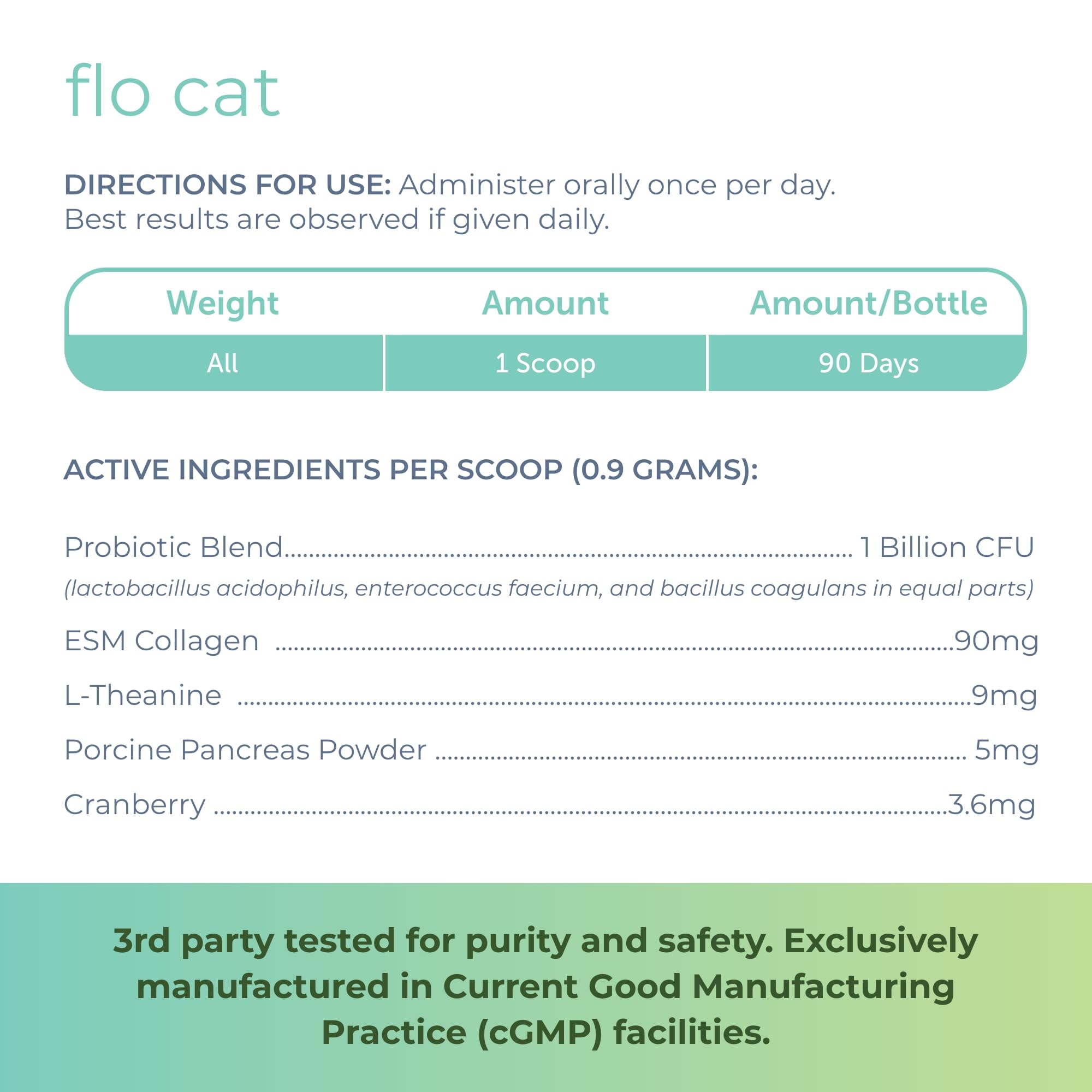 Veterinarian Recommended Solutions poudre Flo Cat saupoudrée sur croquette pour administration sans stress