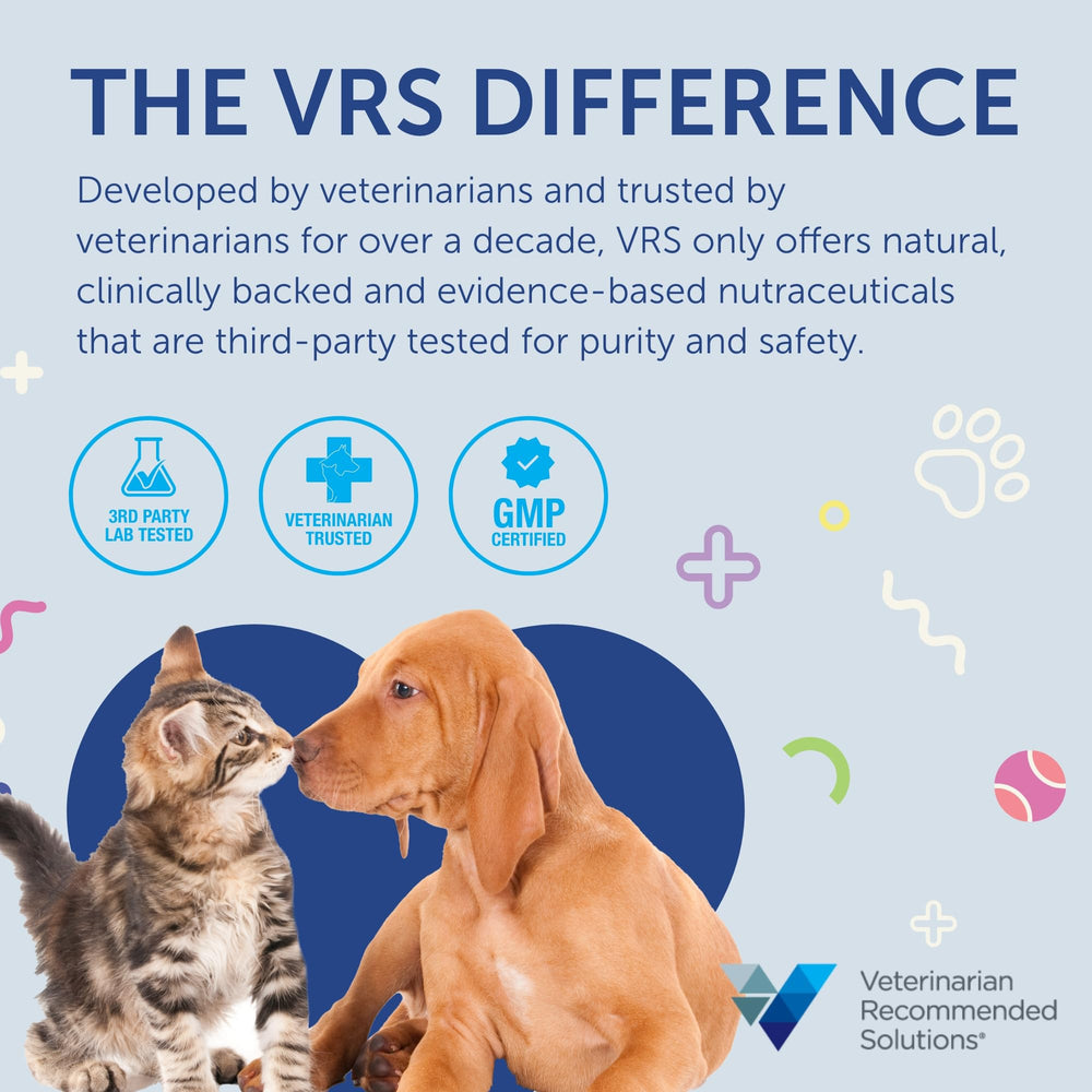 Veterinarian Recommended Solutions étiquette Flo Cat Cranberry lisible avec ingrédients et instructions claires