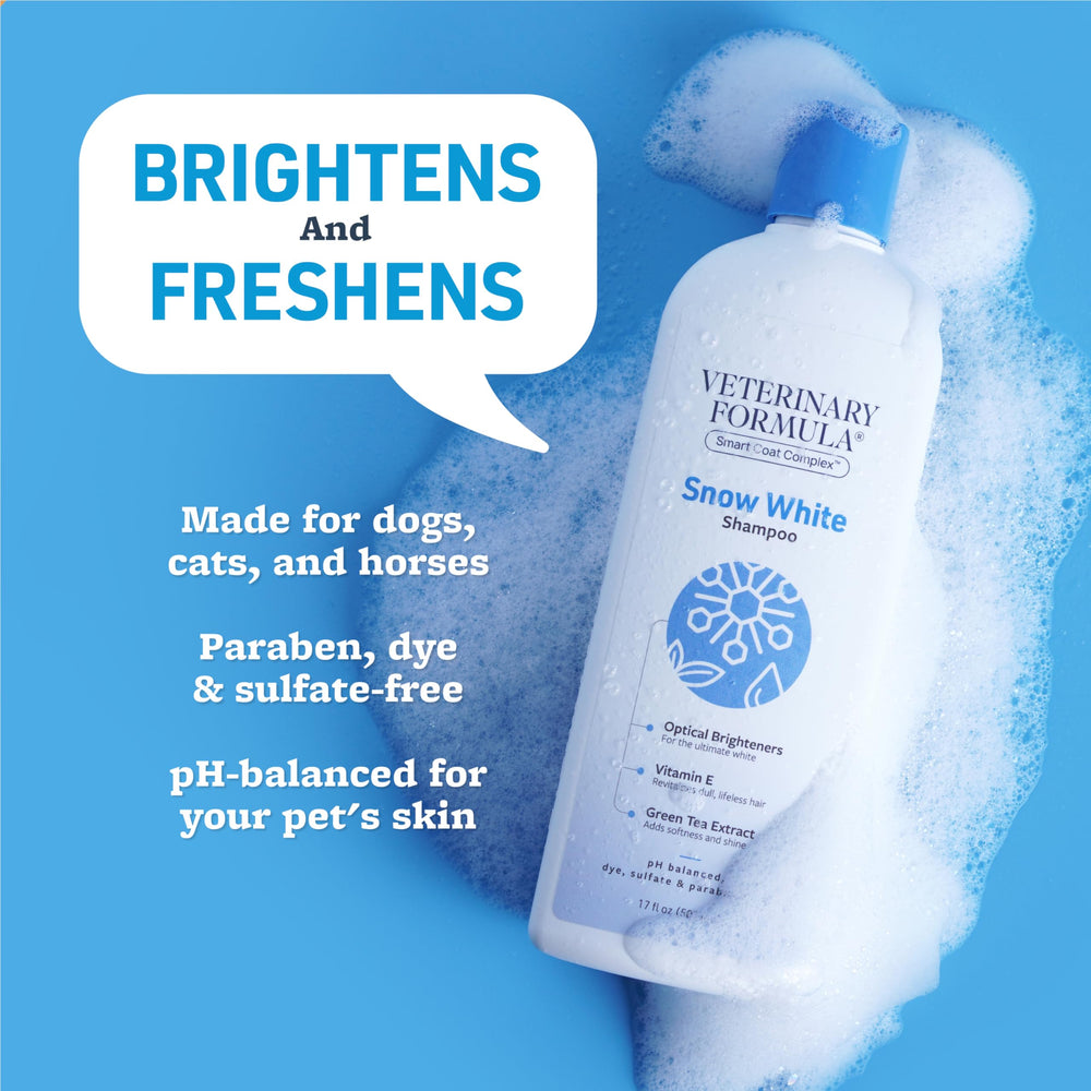 Veterinary Formula chien pendant le bain avec pelage plus lumineux