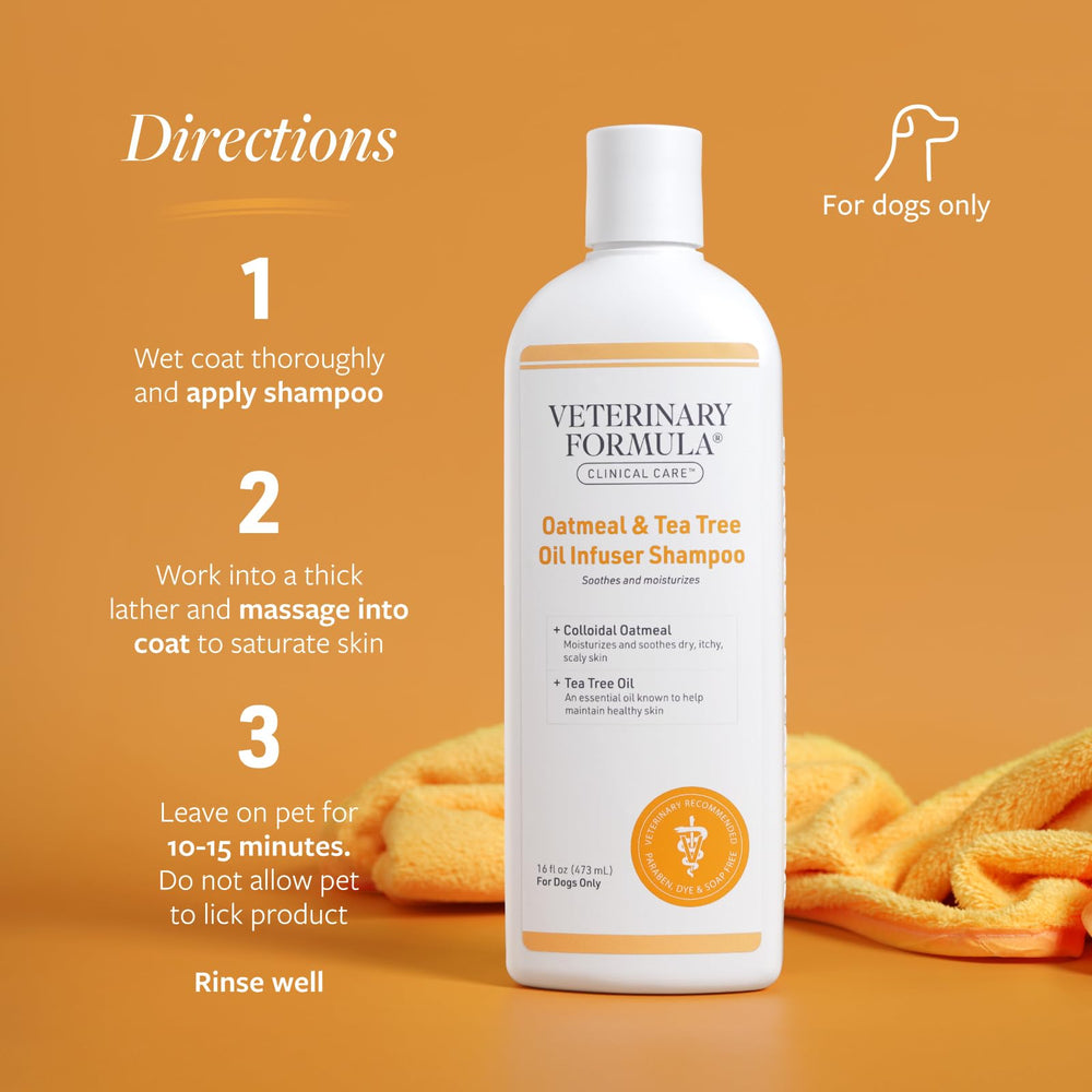 Veterinary Formula bouteille tenue à la main montrant l'échelle de volume pratique