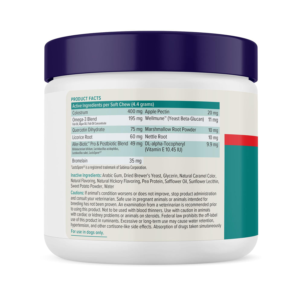 Vetnique Dermabliss tableau nutritionnel affichant ingrédients clés et dosage
