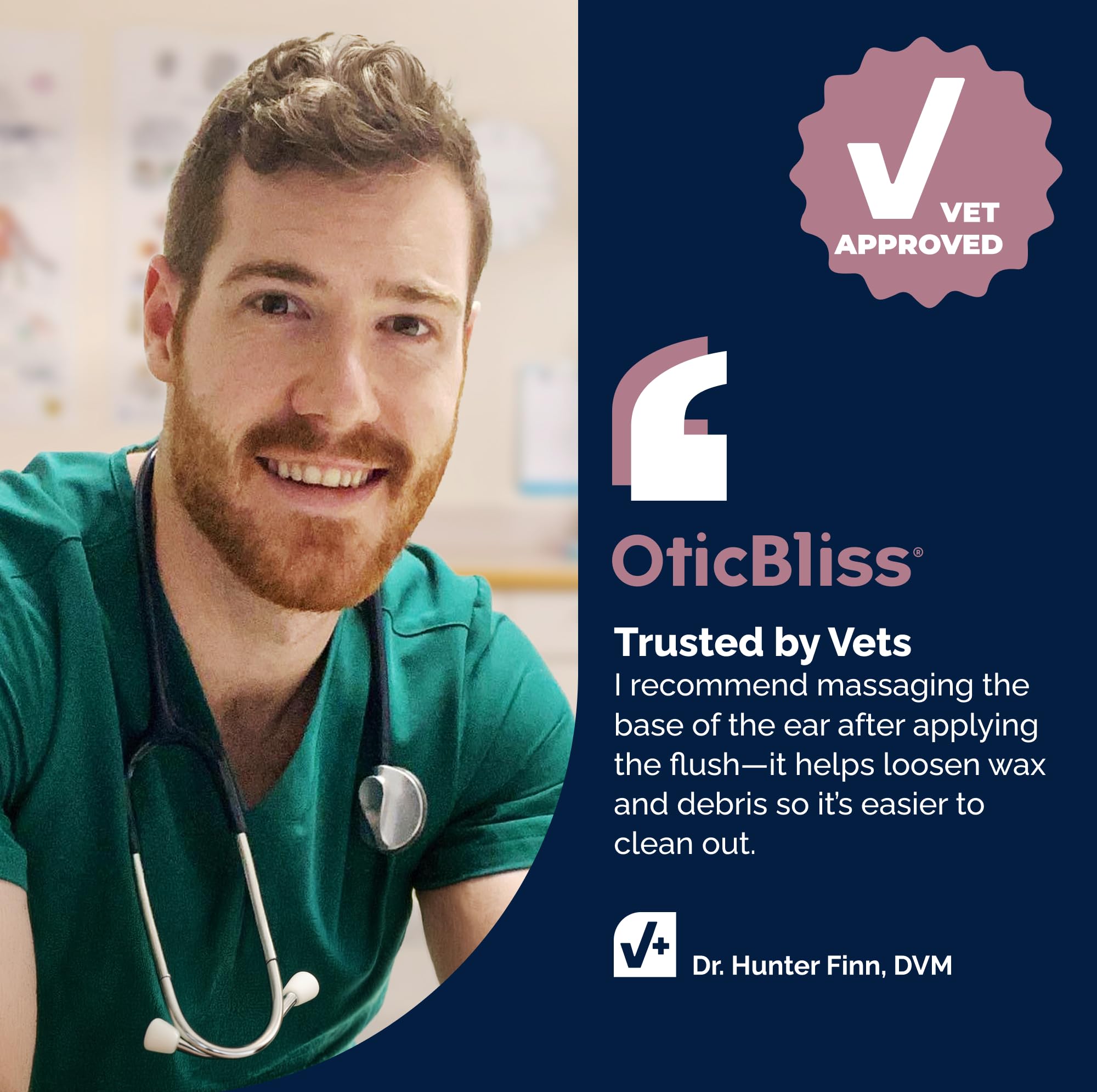 Vetnique Oticbliss étiquette lisible montrant ingrédients nettoyants