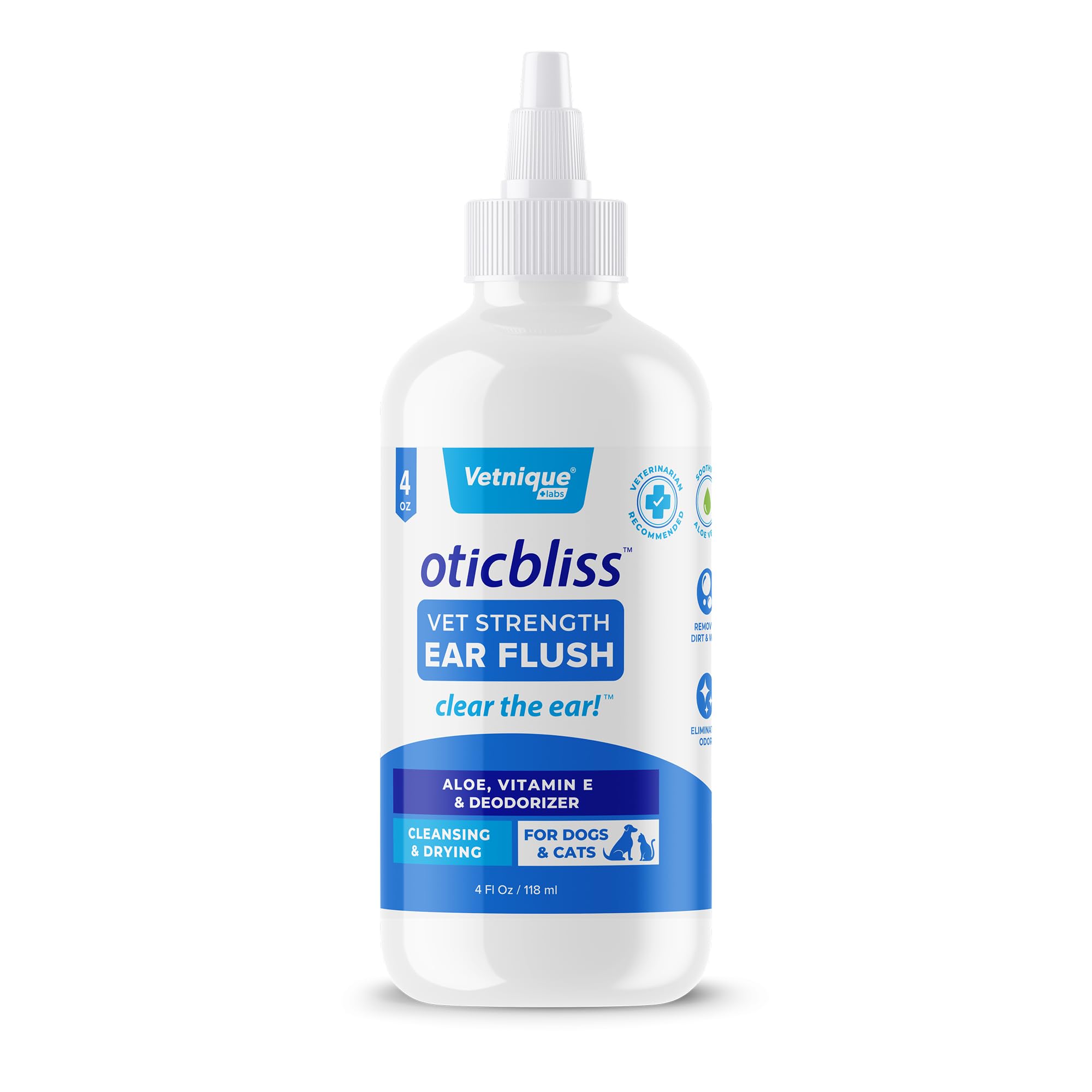 Vetnique Oticbliss flacon en vue frontale montrant l’étiquette et l’usage