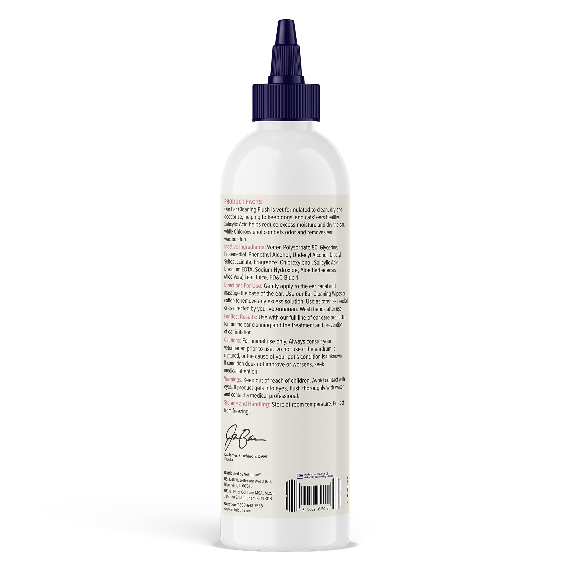Vetnique Oticbliss utilisé avec compresse pour essuyer résidus confort
