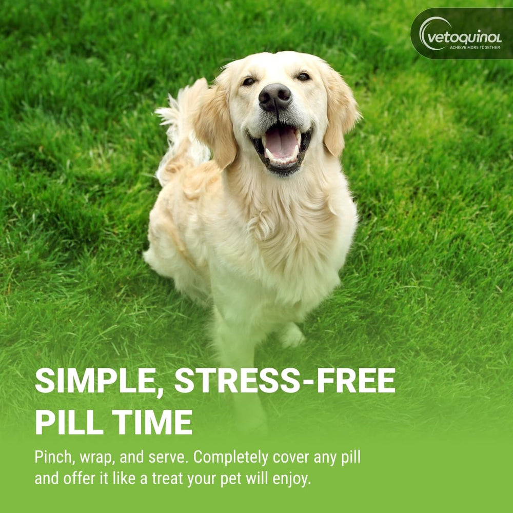 Vetoquinol chien recevant friandise-pâte réduisant stress lors médicament