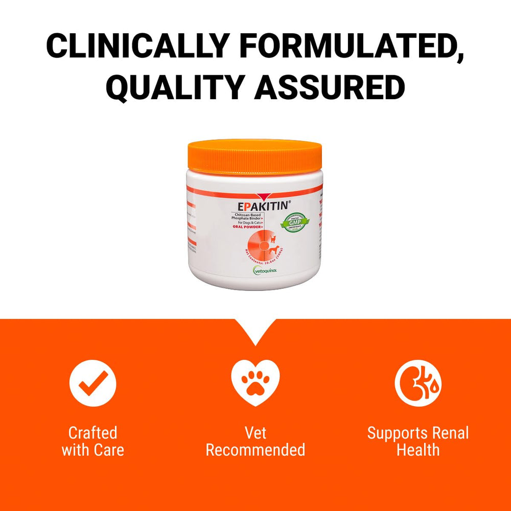 Vetoquinol Epakitin étiquette lisible, informations produit et ingrédients visibles