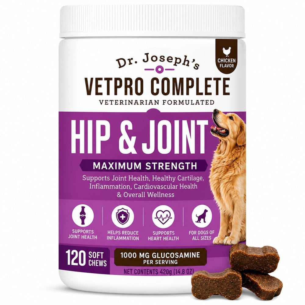 VetPro Complete emballage avant montrant le format 120 comprimés pour tranquillité