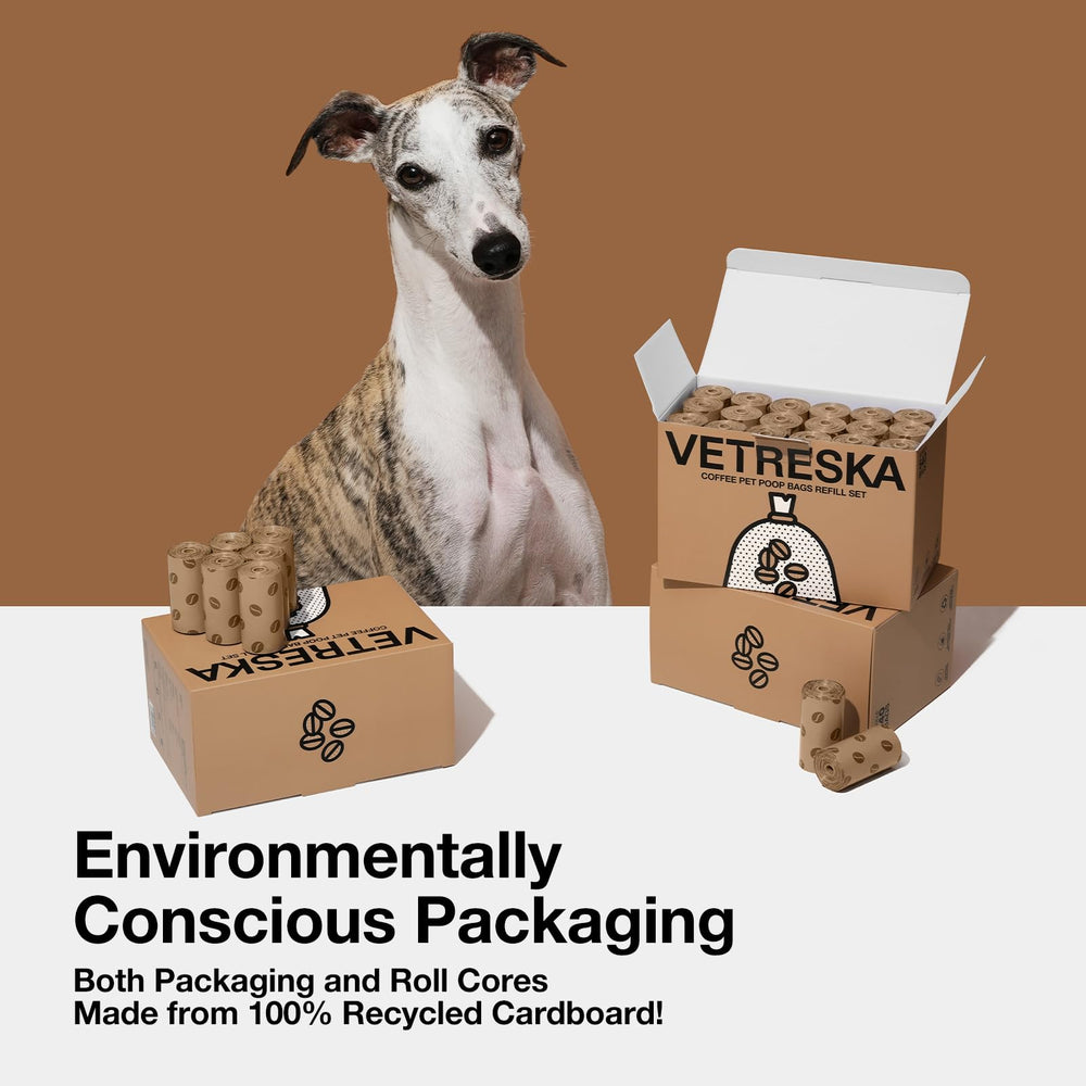VETRESKA boîte ouverte montrant cœurs de rouleau recyclables et rangement