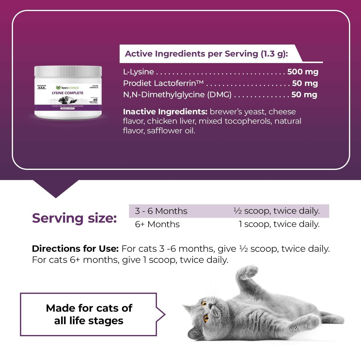 VETRISCIENCE chat consommant la poudre avec aisance, favorise compliance