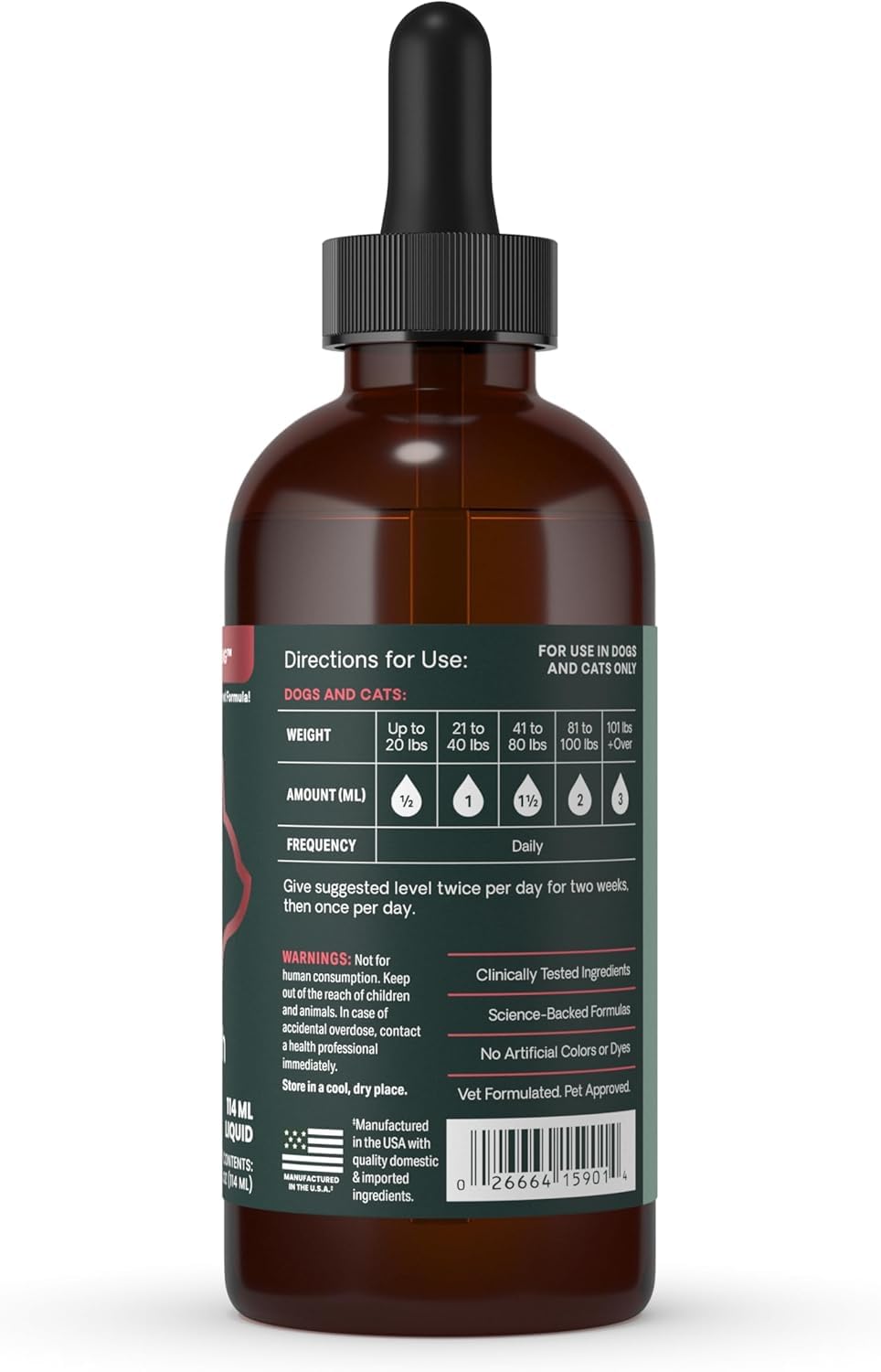 VetriScience emballage et boîte montrant informations produit et protection