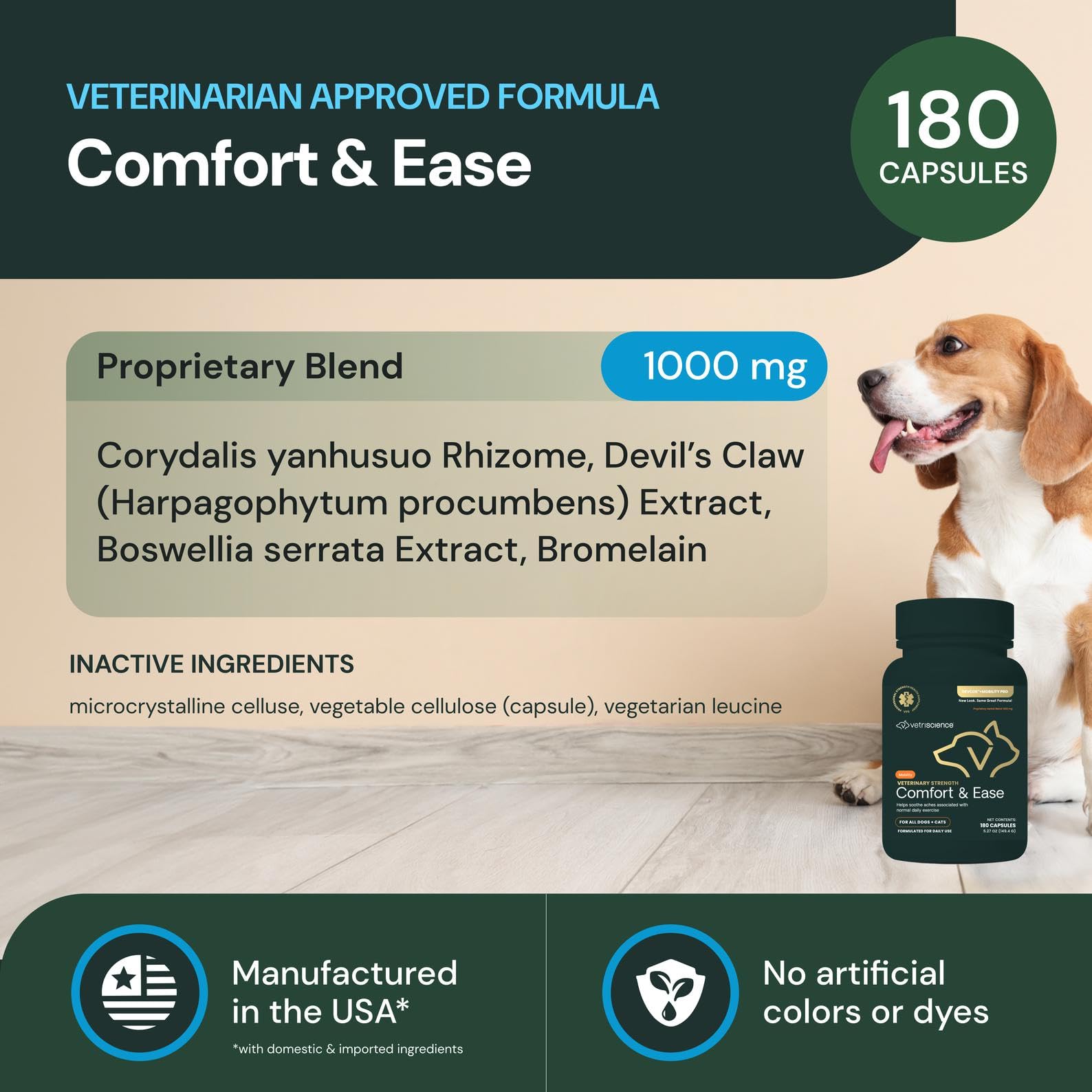 VETRISCIENCE bocal ouvert révélant gélules et confort pour l’animal