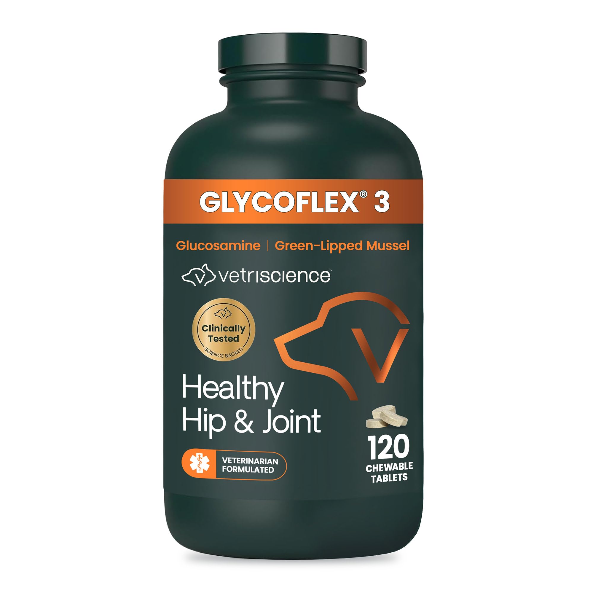 VETRISCIENCE emballage 120ct montrant dosage et format pratique pour mobilité
