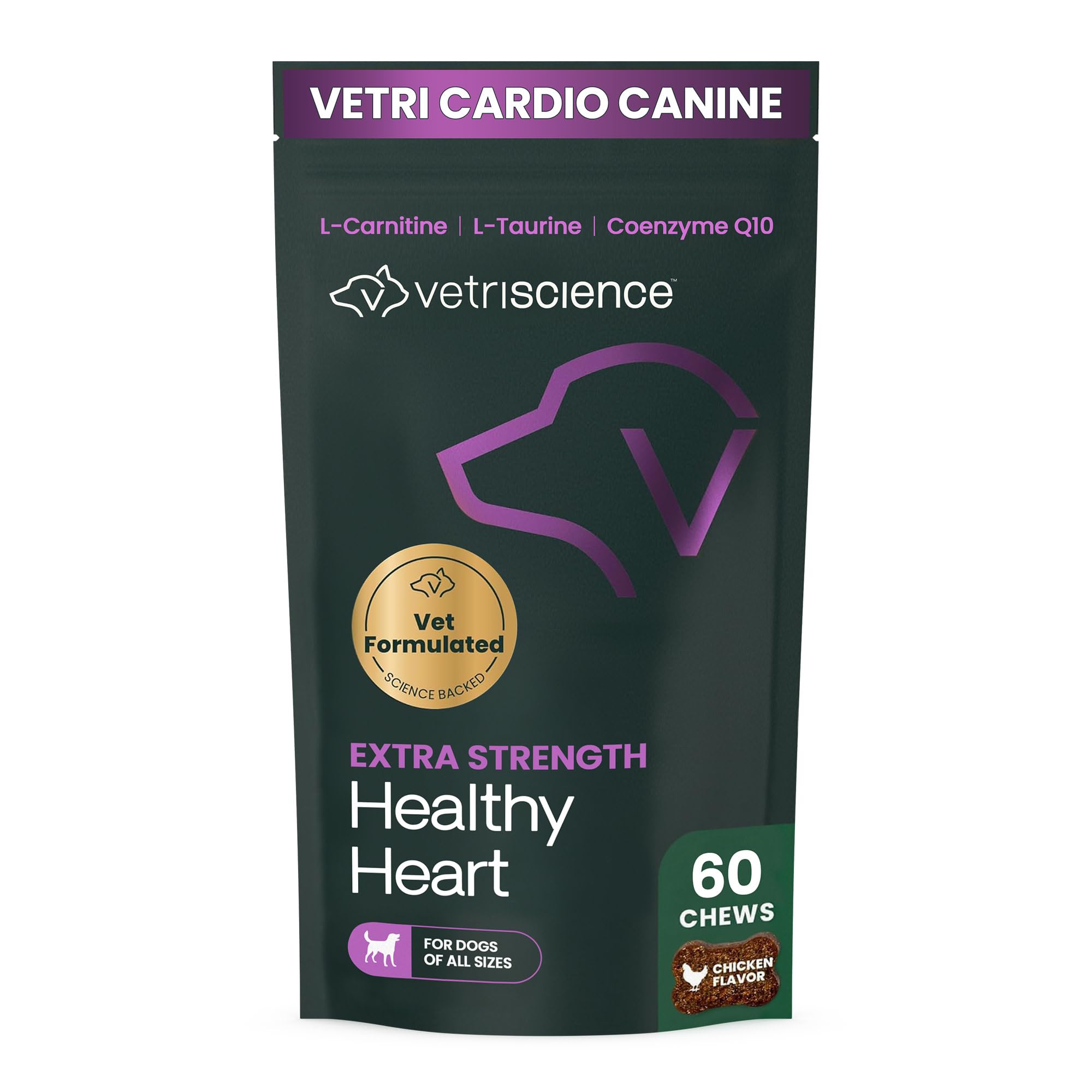 VETRISCIENCE emballage avant montrant la formulation et l'avantage soutien cardiaque