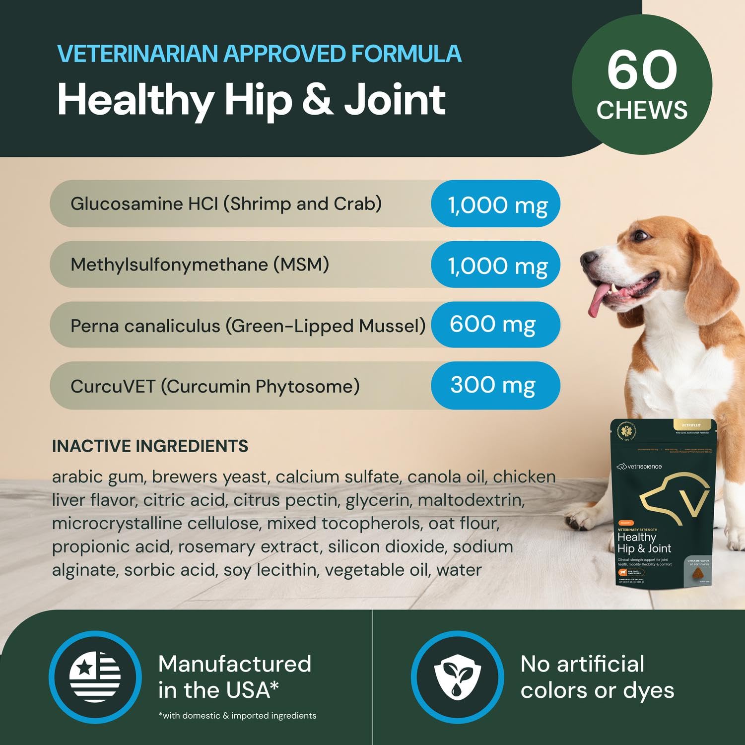 VETRISCIENCE gros plan d'une friandise mastiquable, appétence visible pour chien