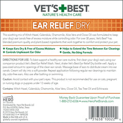 Vet's Best application sur oreille de chien pour confort et assèchement