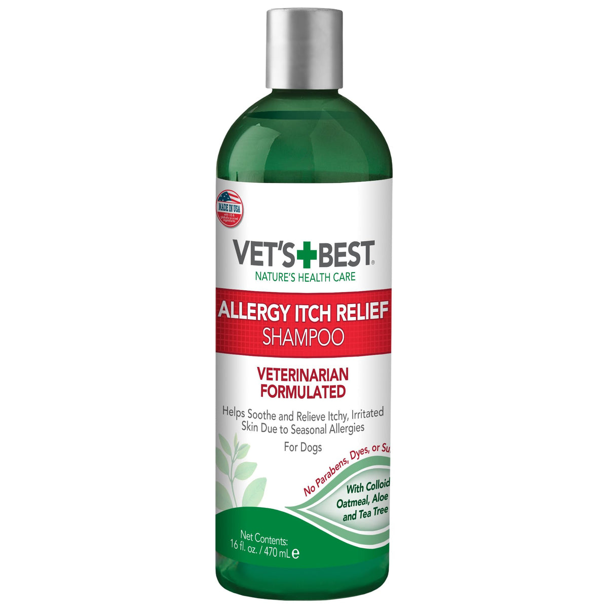 Vet's Best bouteille face avant montrant l'étiquette pour apaiser les démangeaisons