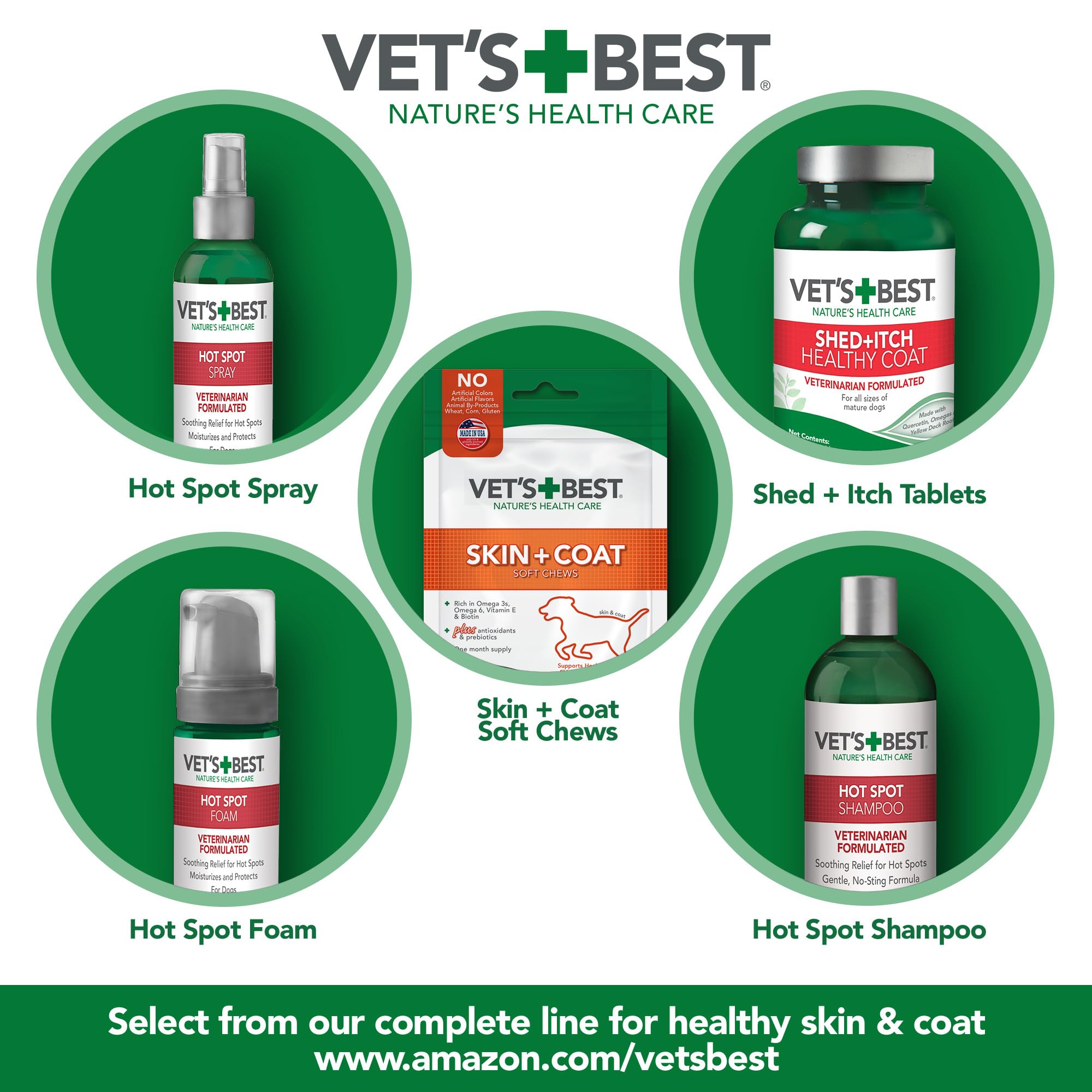 Vet's Best étiquette ingrédients montrant aloe vera camomille tea tree