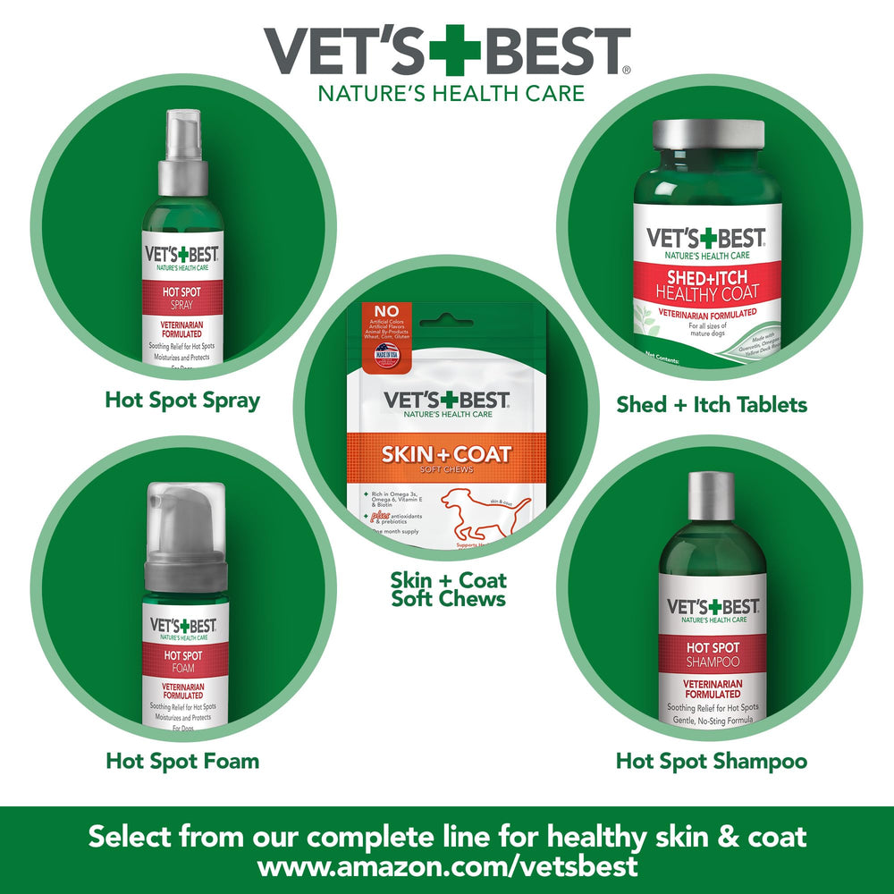 Vet's Best étiquette ingrédients montrant aloe vera camomille tea tree