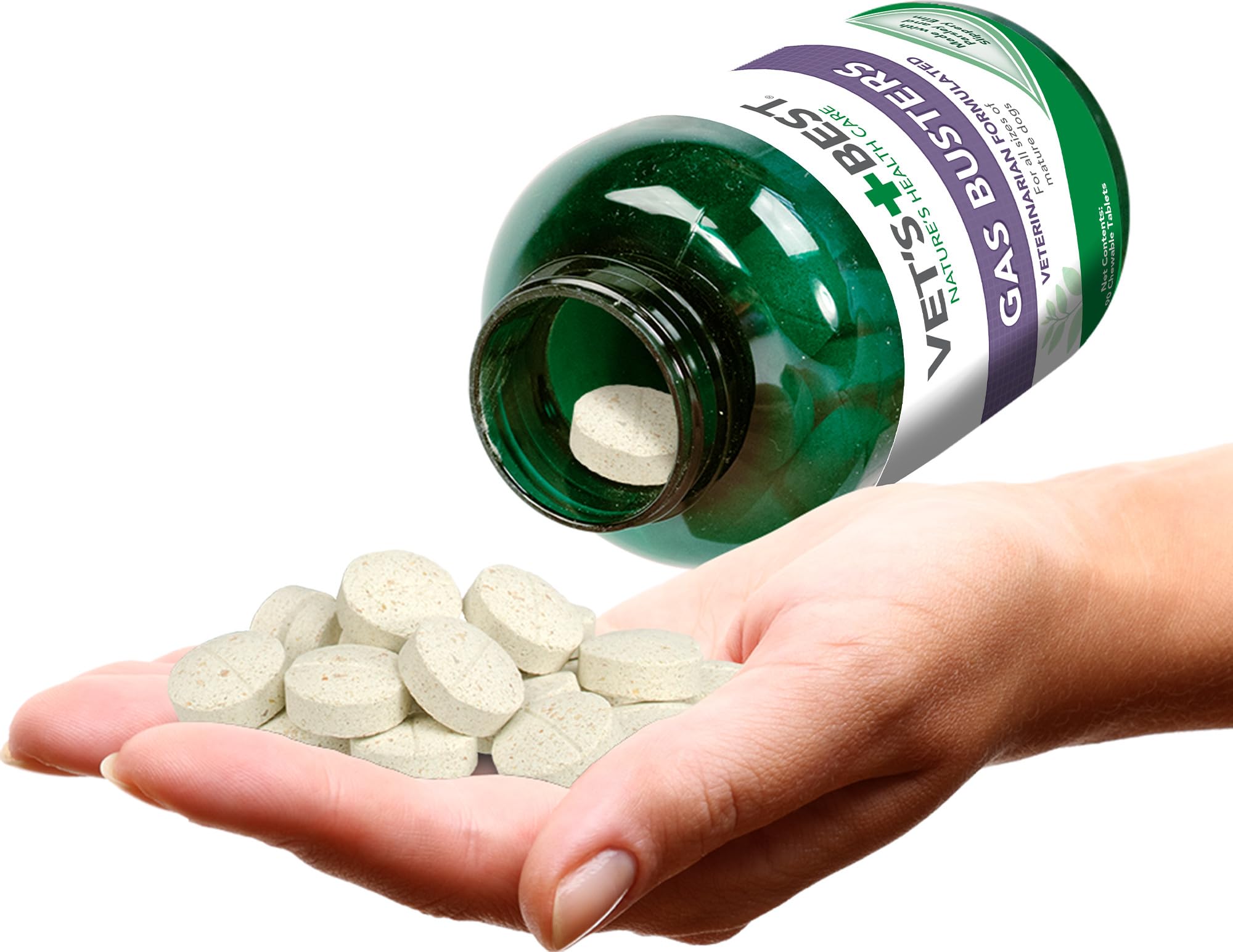 Vet's Best bocal ouvert révélant comprimés pour rangement simple