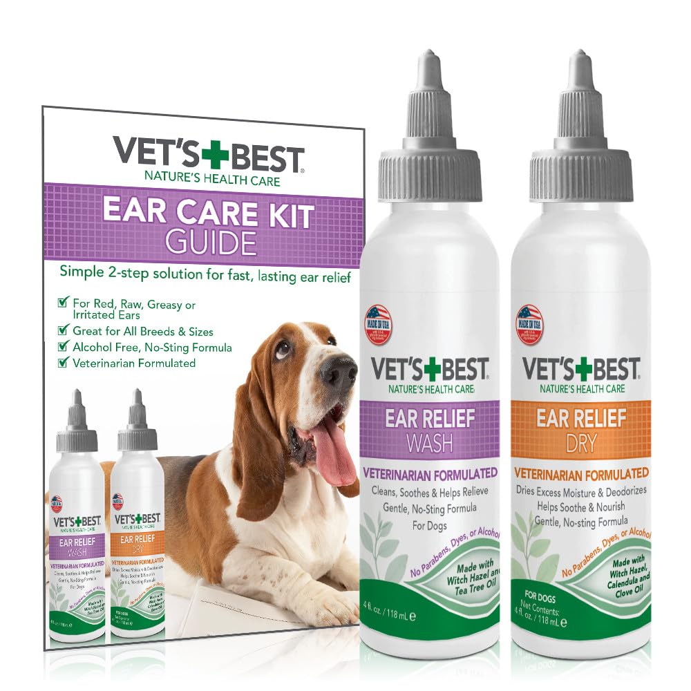 Vet's Best vue avant du kit montrant l'emballage et le double traitement, pour une routine pratique