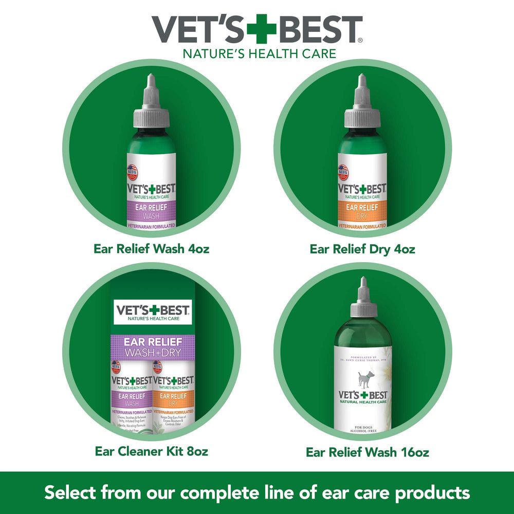 Vet's Best flacon 118 ml à côté d'un objet pour évaluer la taille
