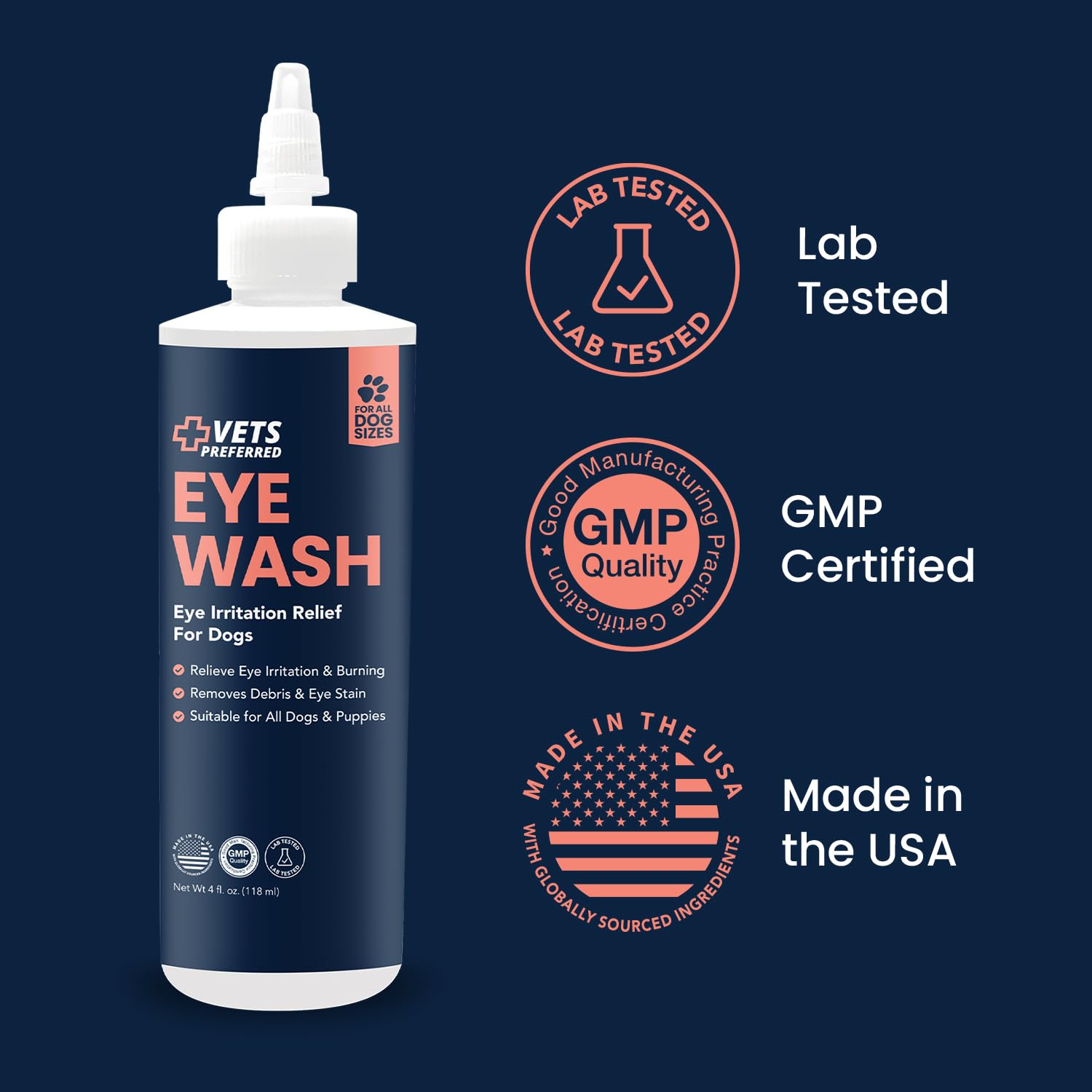 Vets Preferred étiquette produit détaillée garantissant informations claires
