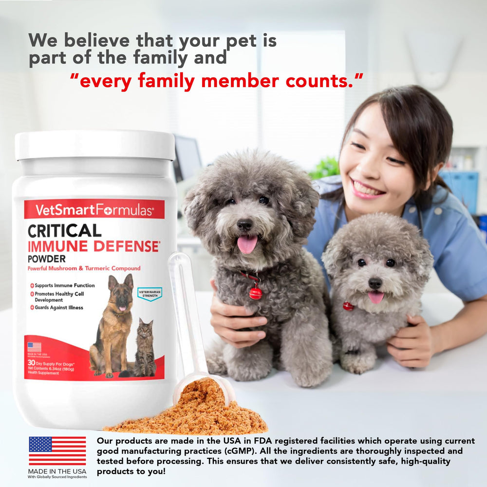 VetSmart Formulas étiquette lisible affichant ingrédients et informations qualité
