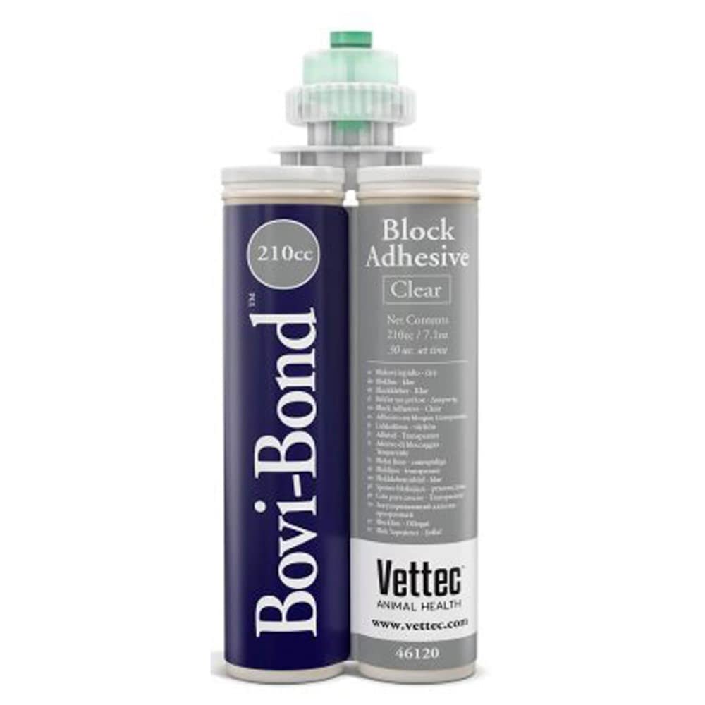 Vettec Bovi Bond cartouche avant montrant l'embout et application propre