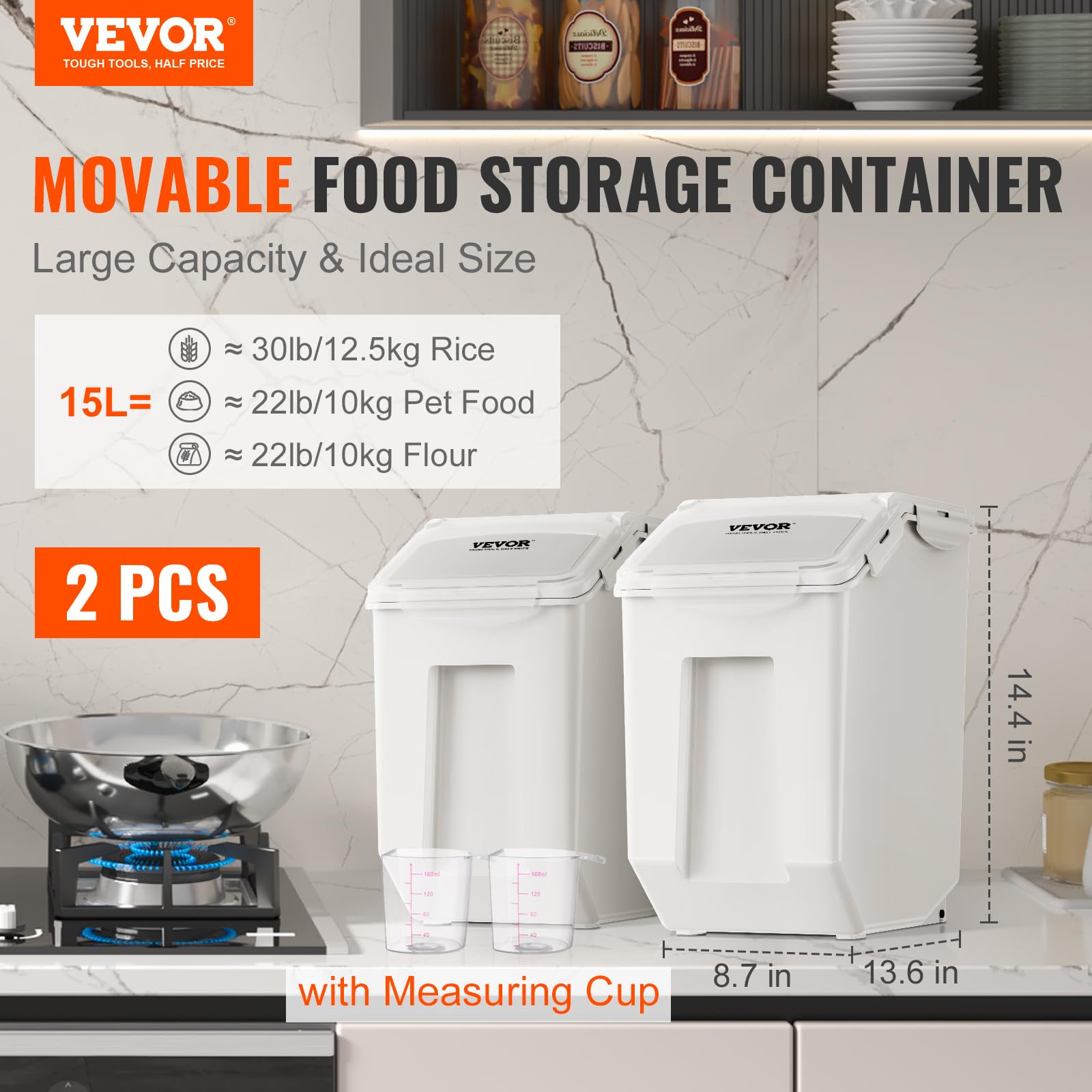 VEVOR couvercle transparent permettant vérification facile du contenu