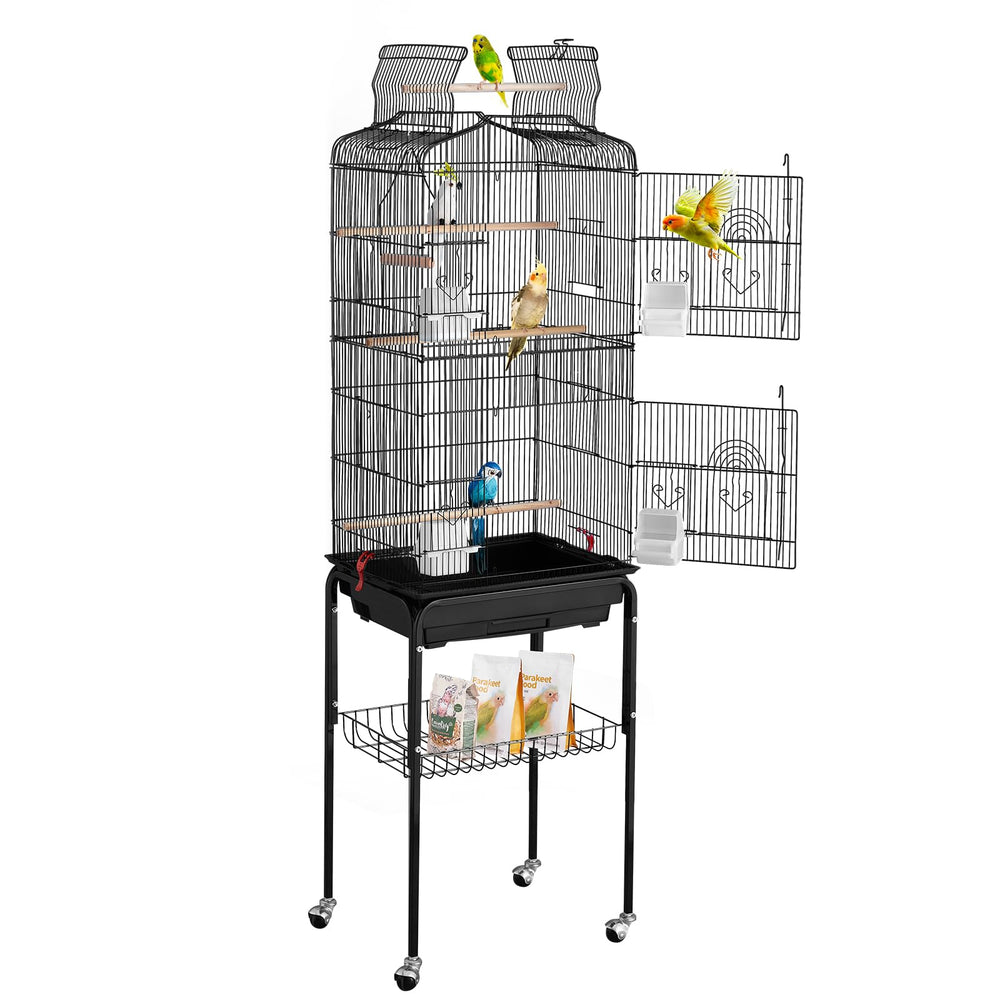 VEVOR cage vue frontale ouverte montrant accès supérieur pour interaction facile