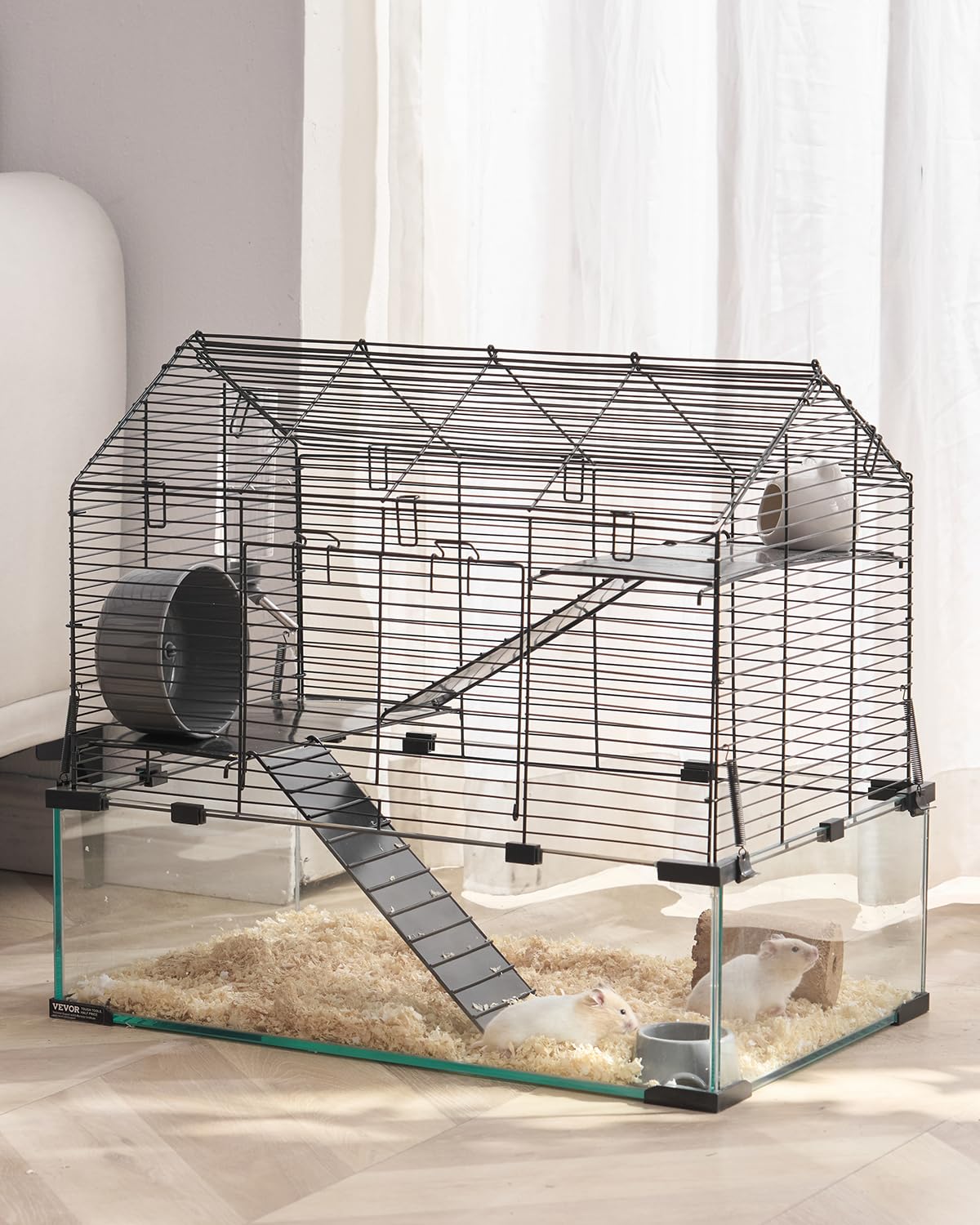VEVOR vue avant de la cage transparente offrant observation et sécurité