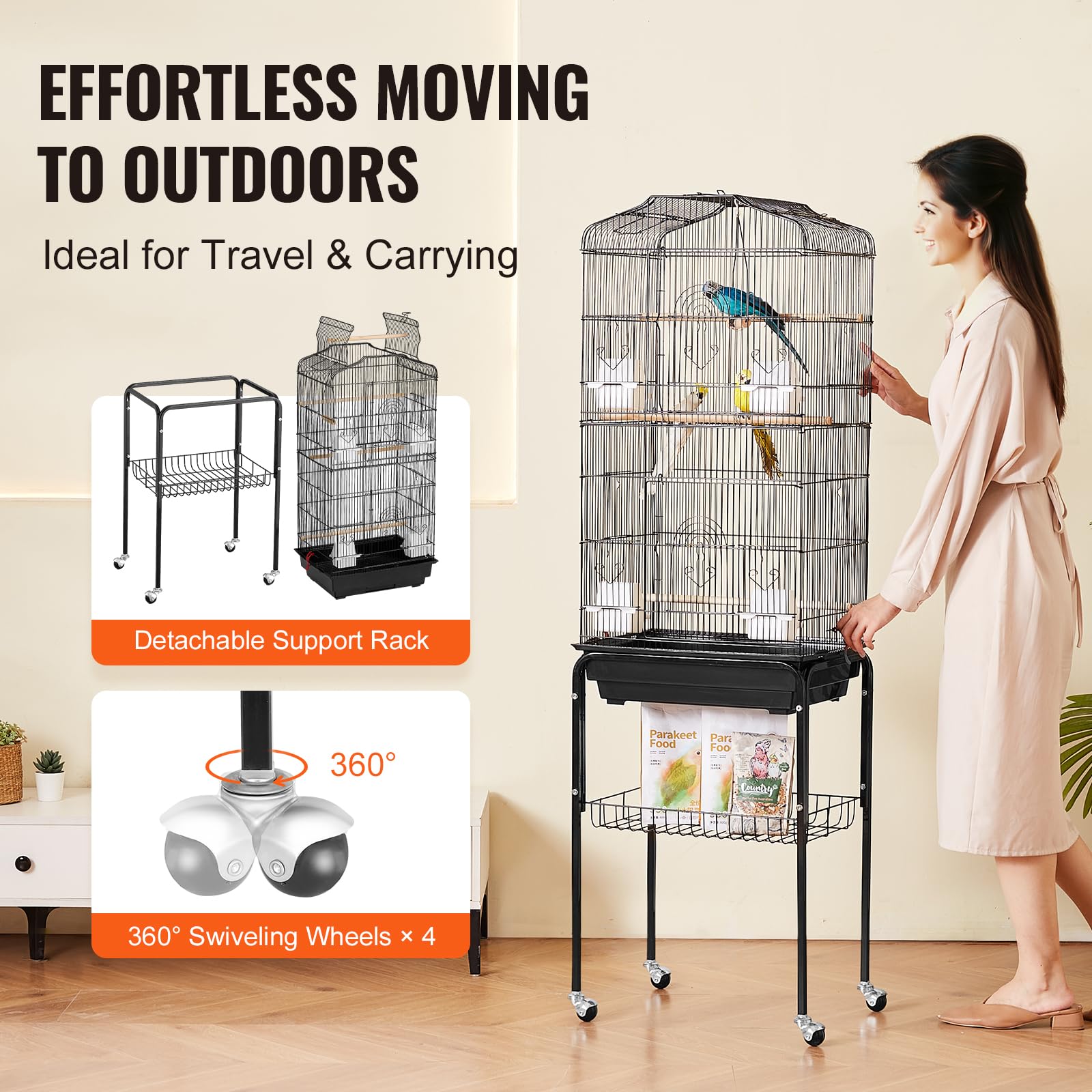 VEVOR support roulant à quatre roues permettant déplacement simple entre pièces