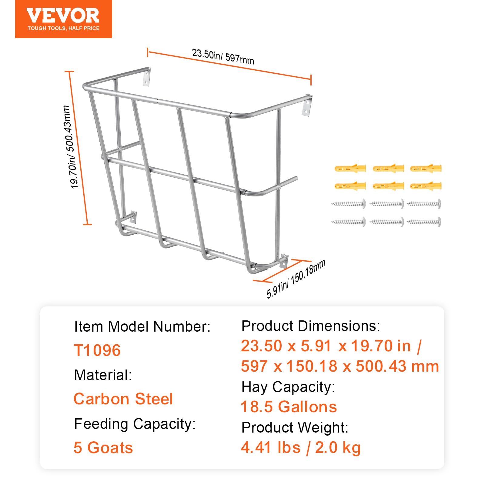 VEVOR fixations murales incluses pour installation sûre et stable