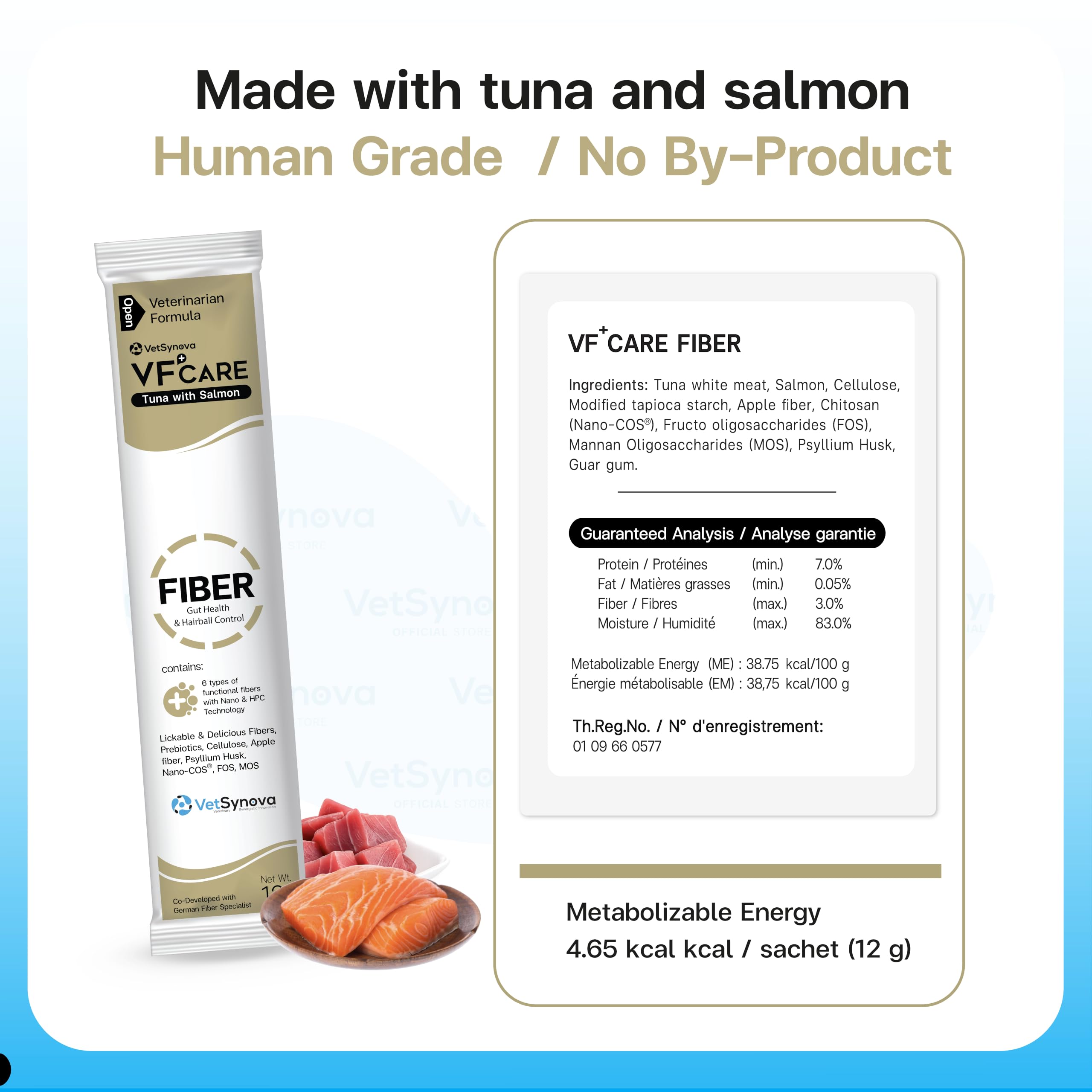 VFcare chien mange topping saveur thon saumon aidant constipation douce